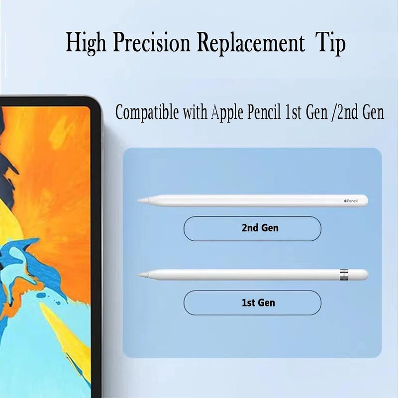 Wilbeva 4 Pack Replacement Tips for Apple Pencil 1/2/Pro Generation, High Sensitivity Replacement Nibs and Precise Control Pen Nibs for iPad Pencil - Image 2